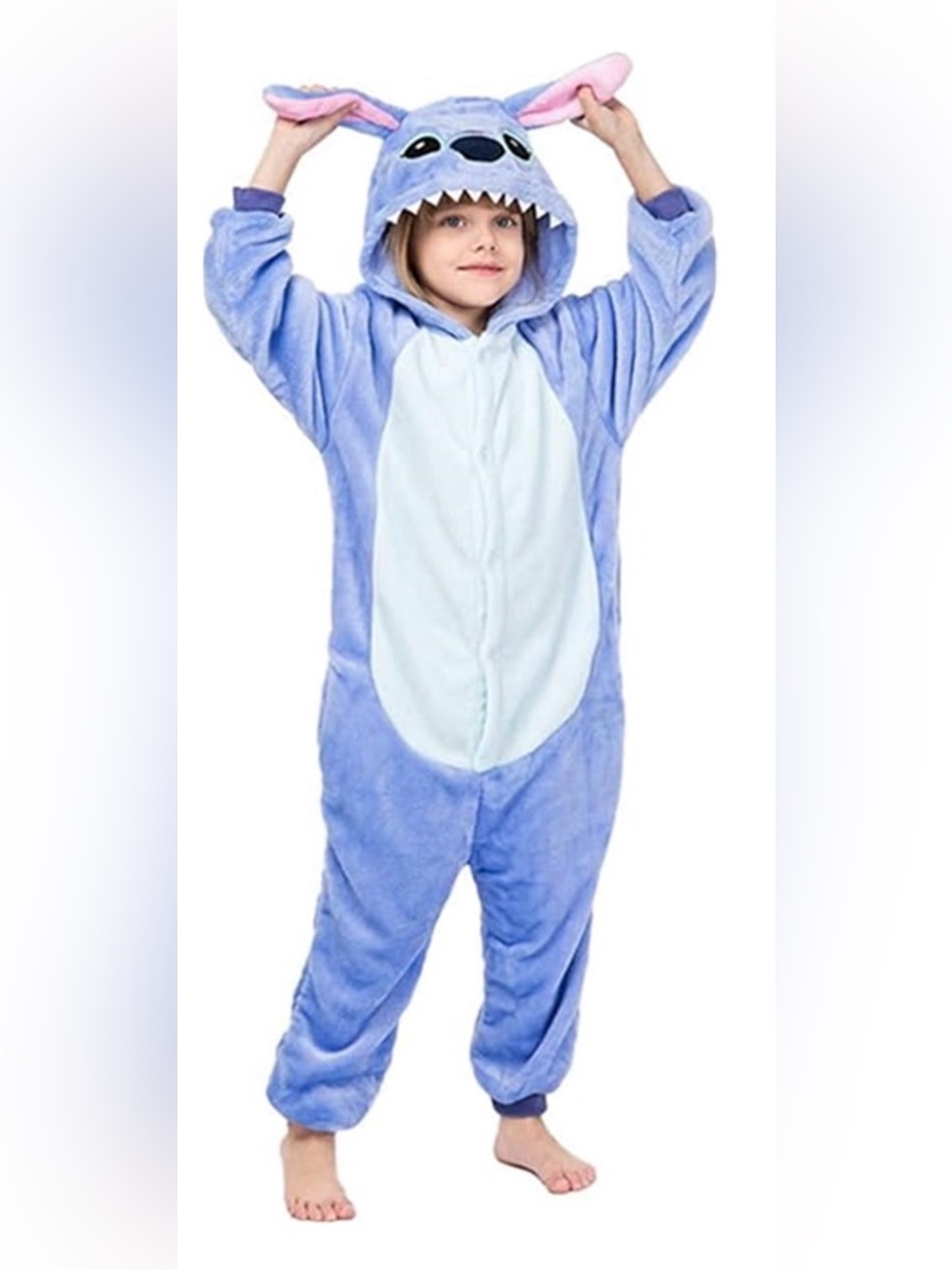 Kids Stitch Character One-Piece Pajama with Hood